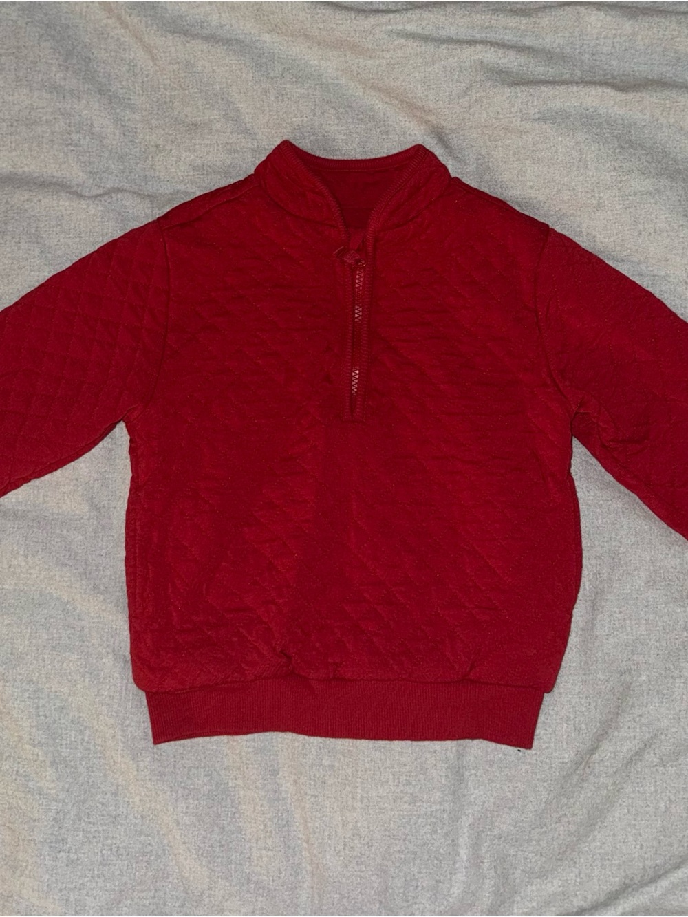 Little Sleepies Red Quilted Half-Zip Pullover